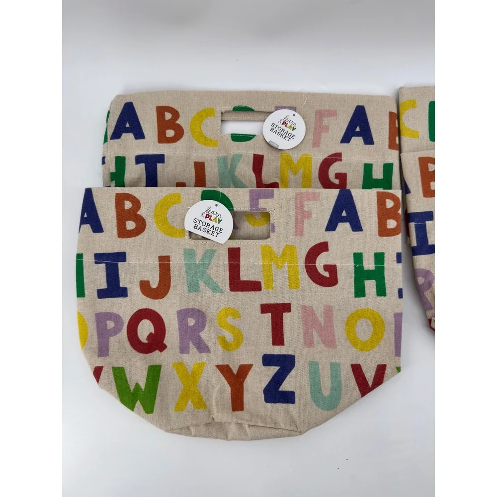 Learn & Play Alphabet Storage Basket Set of 4 Multi-Color Kids Toy Bin NWT